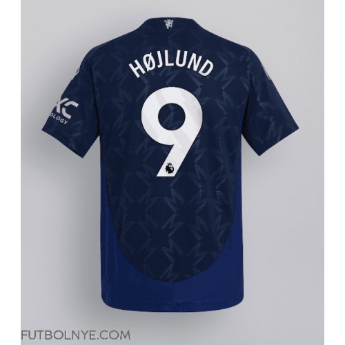 Camiseta Manchester United Rasmus Hojlund #9 Visitante Equipación 2024-25 manga corta